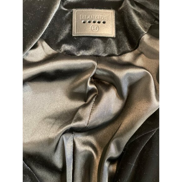 Blank NYC Black Velour Lined 1 Button Blazer Jacket Womens Size Medium - Picture 6 of 9